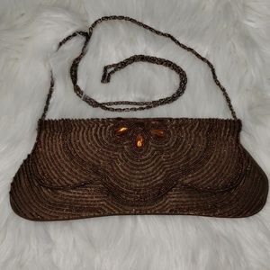 Fellini Carlo Fellini Beaded Clutch with Chain.